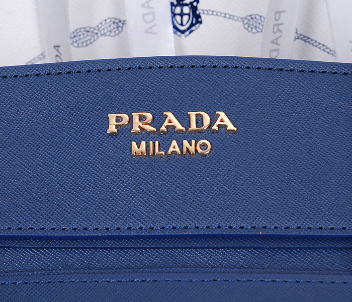 2014 Prada saffiano cuir leather tote bag BN2595 royalblue